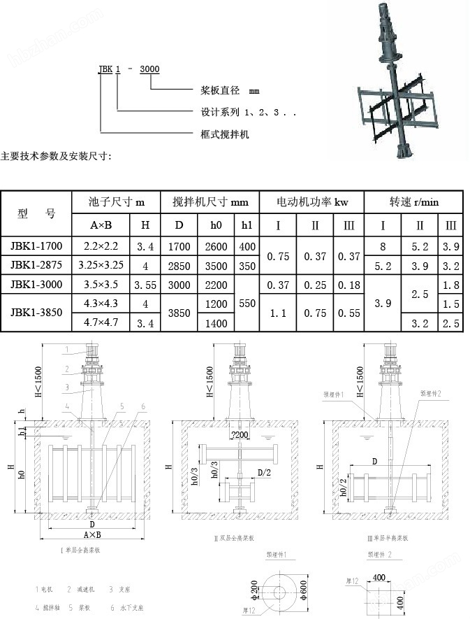 混凝池框式攪拌機